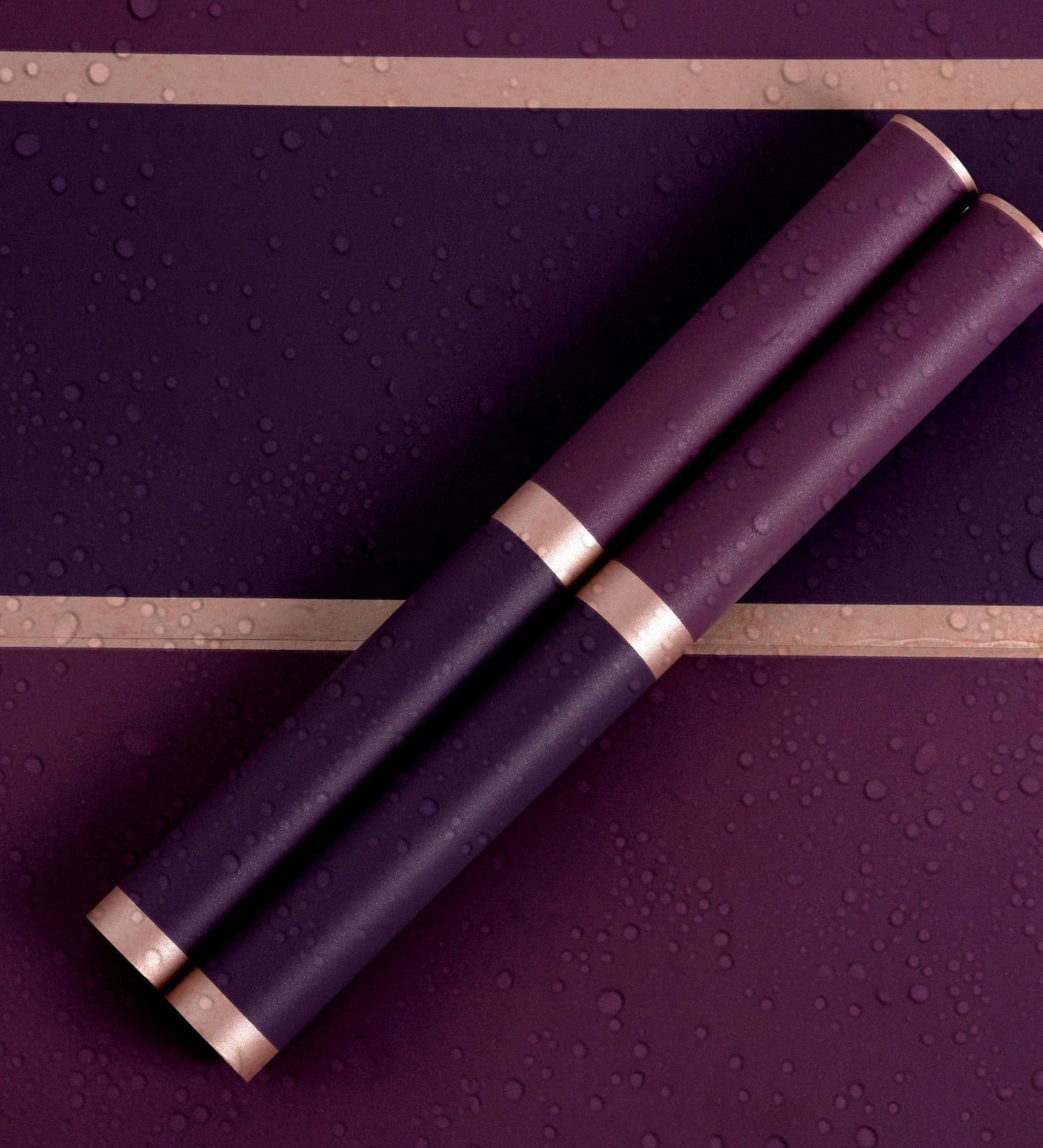 Gracia Plum and Cream Striped Wallpaper 301244