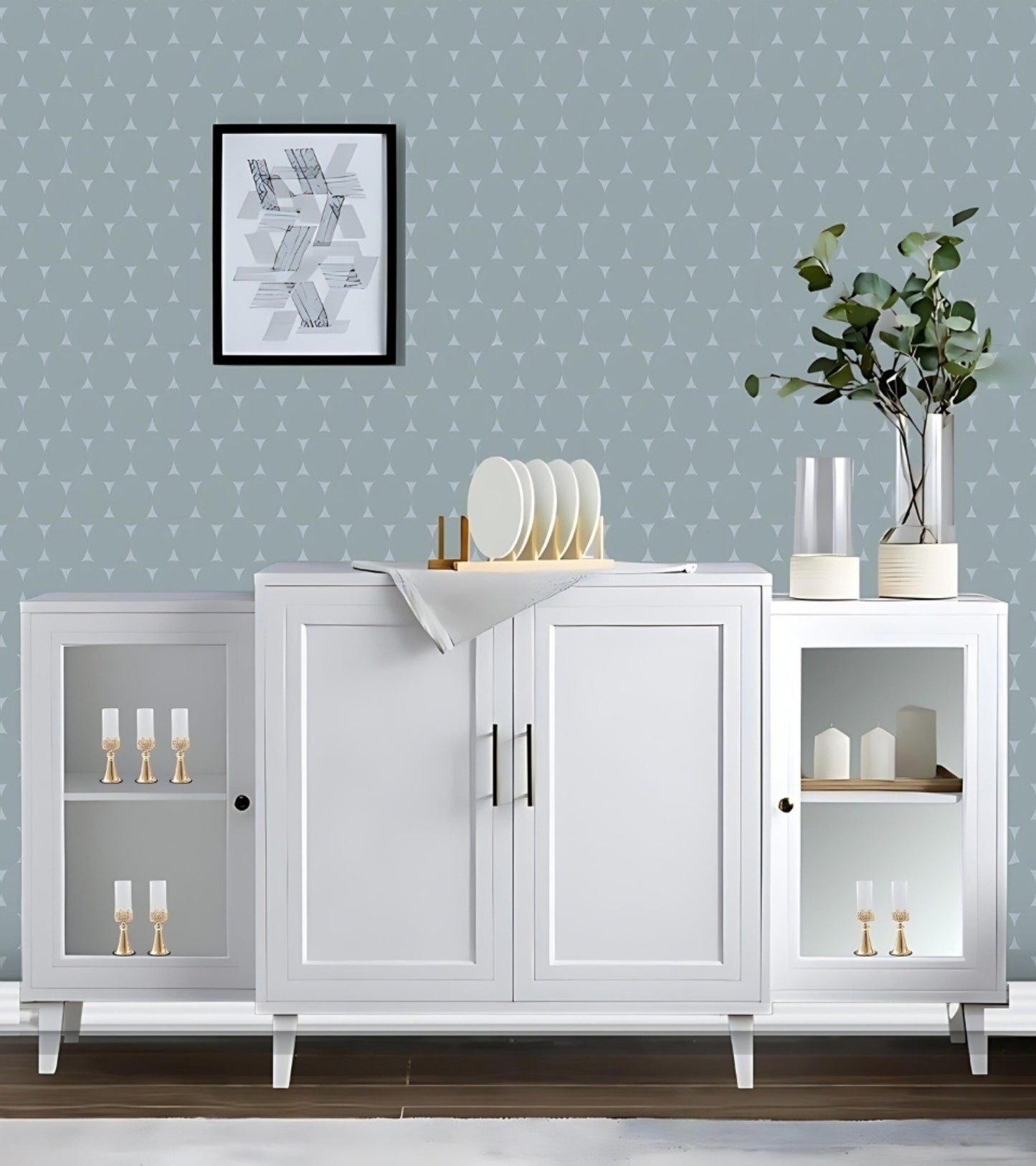 Gracia Sly Blue Oval Mod Wallpaper 301254