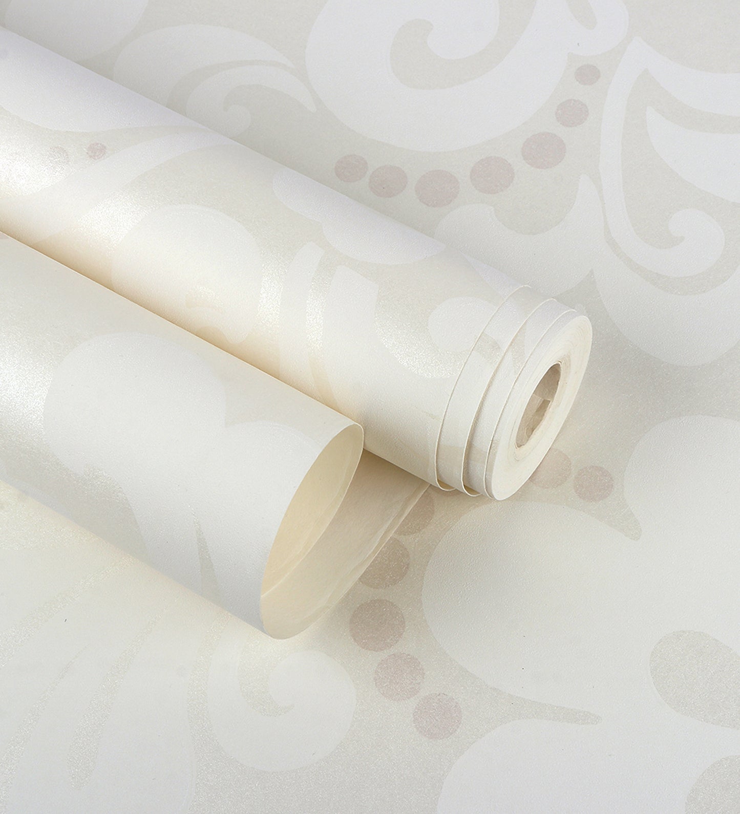 Zircon Off White Pearly Floral Wallpaper 317020
