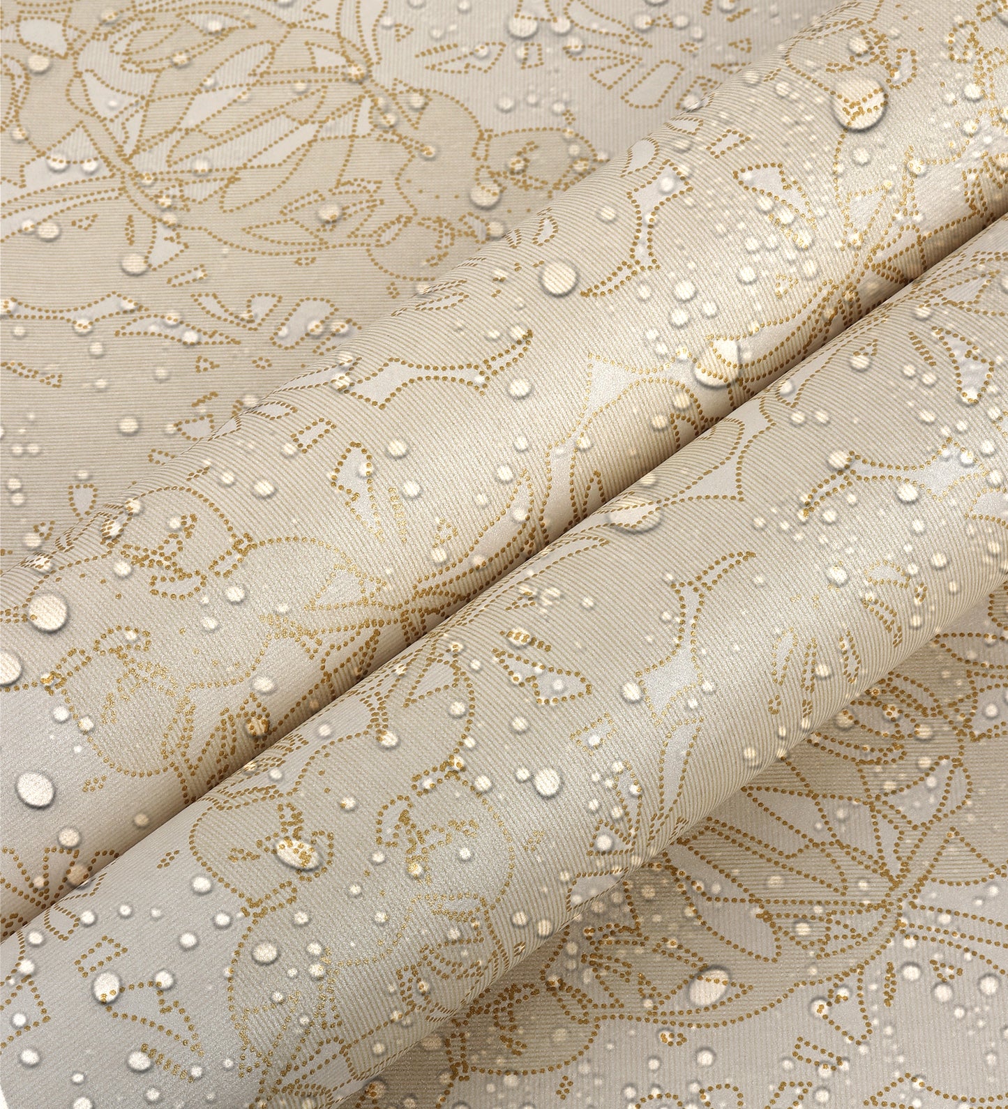 Zircon Beige Dotted Imperial Ogee Wallpaper 317061