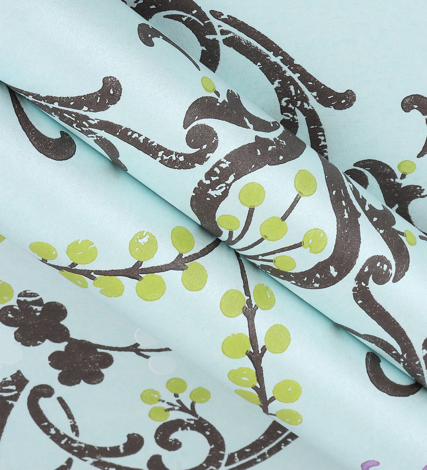 Flamenco Sky Blue Floral Design Wallpaper 320721