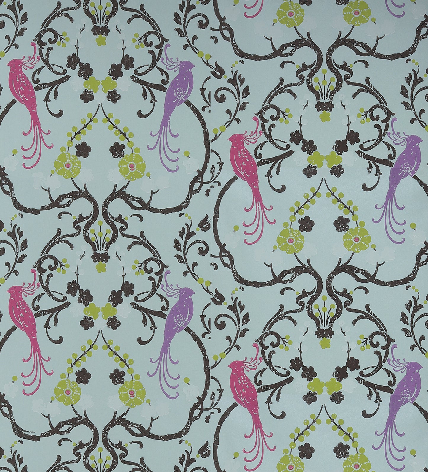 Flamenco Sky Blue Floral Design Wallpaper 320721