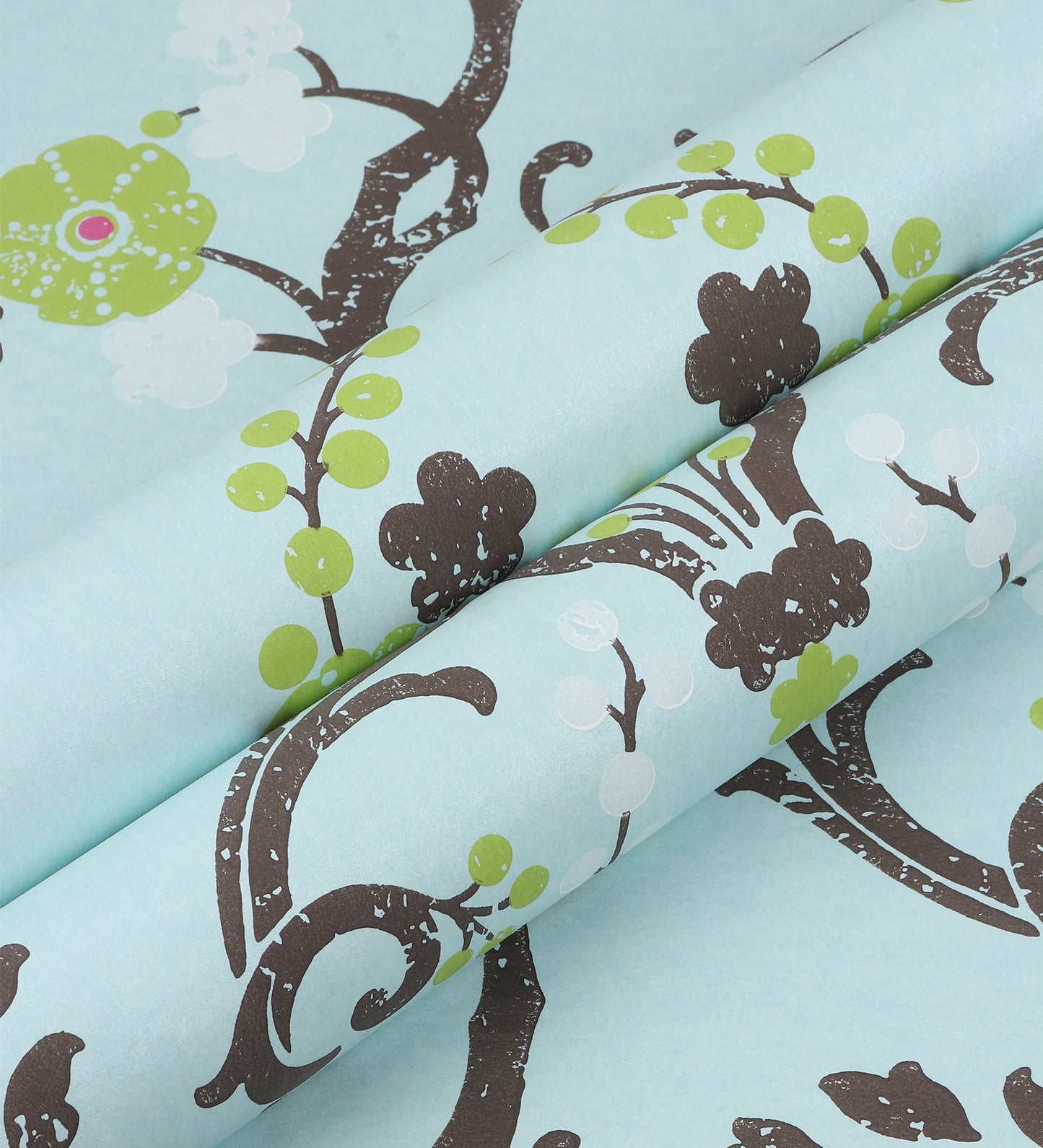 Flamenco Sky Blue Floral Design Wallpaper 320726