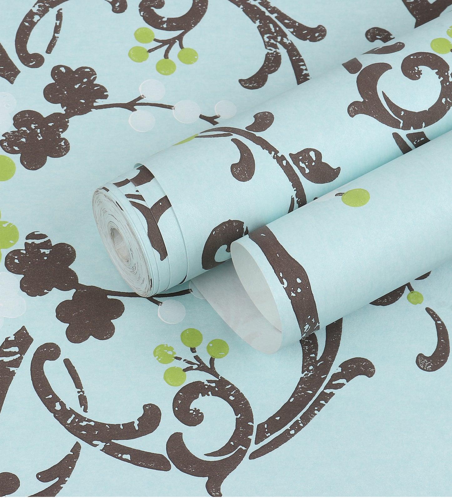 Flamenco Sky Blue Floral Design Wallpaper 320726