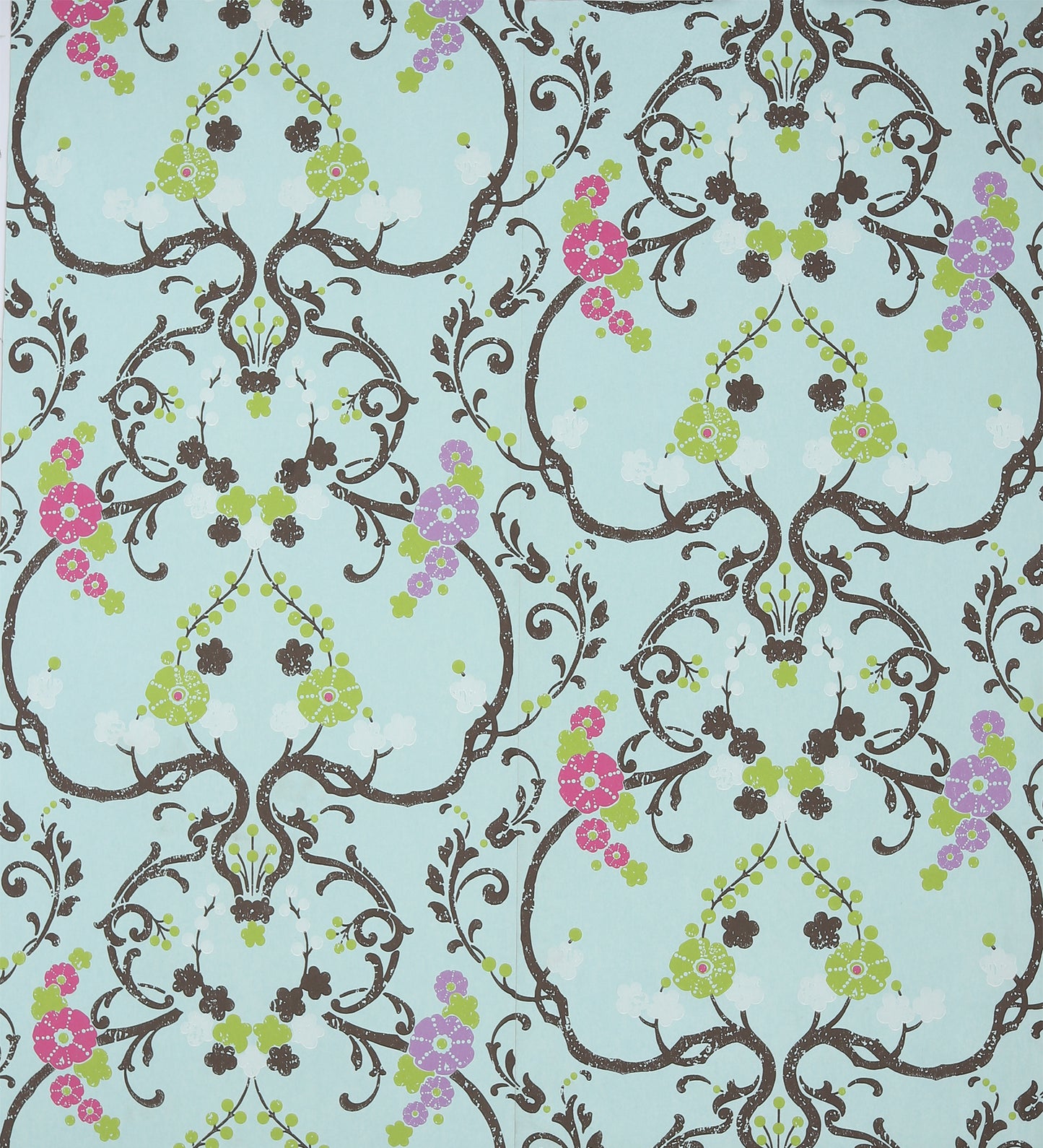 Flamenco Sky Blue Floral Design Wallpaper 320726