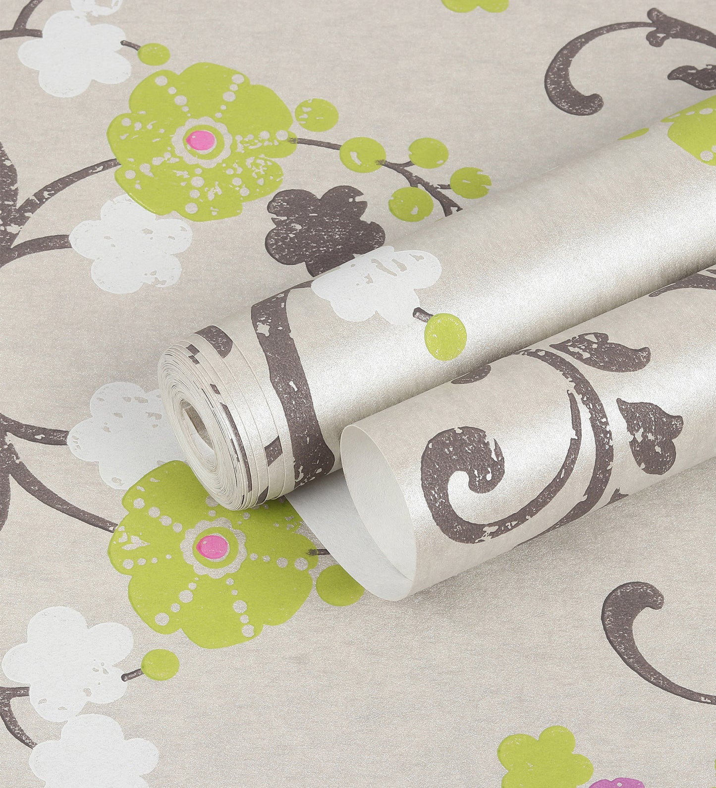 Flamenco Faded Orange Floral Design Wallpaper 320727