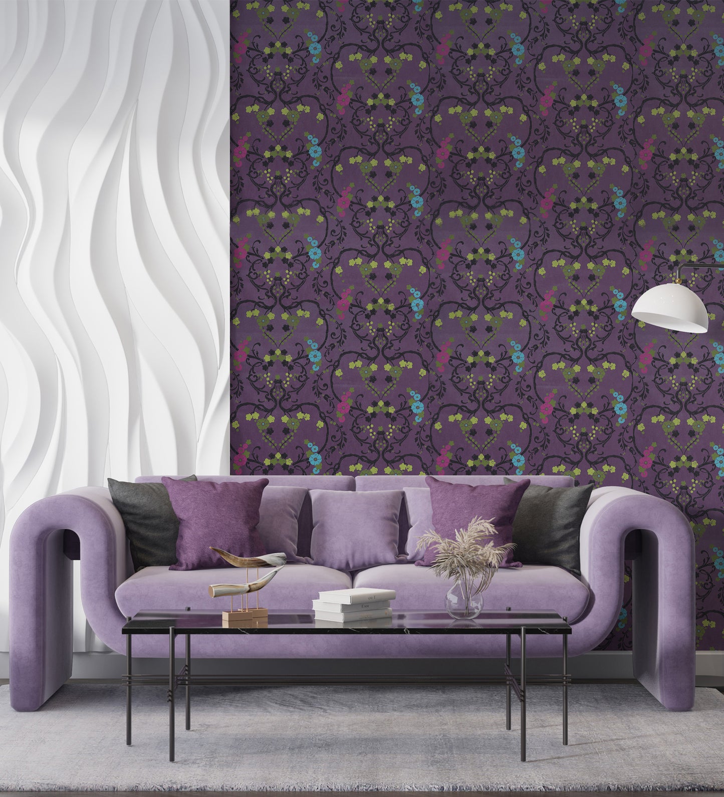 Flamenco Purple Floral Design Wallpaper 320729