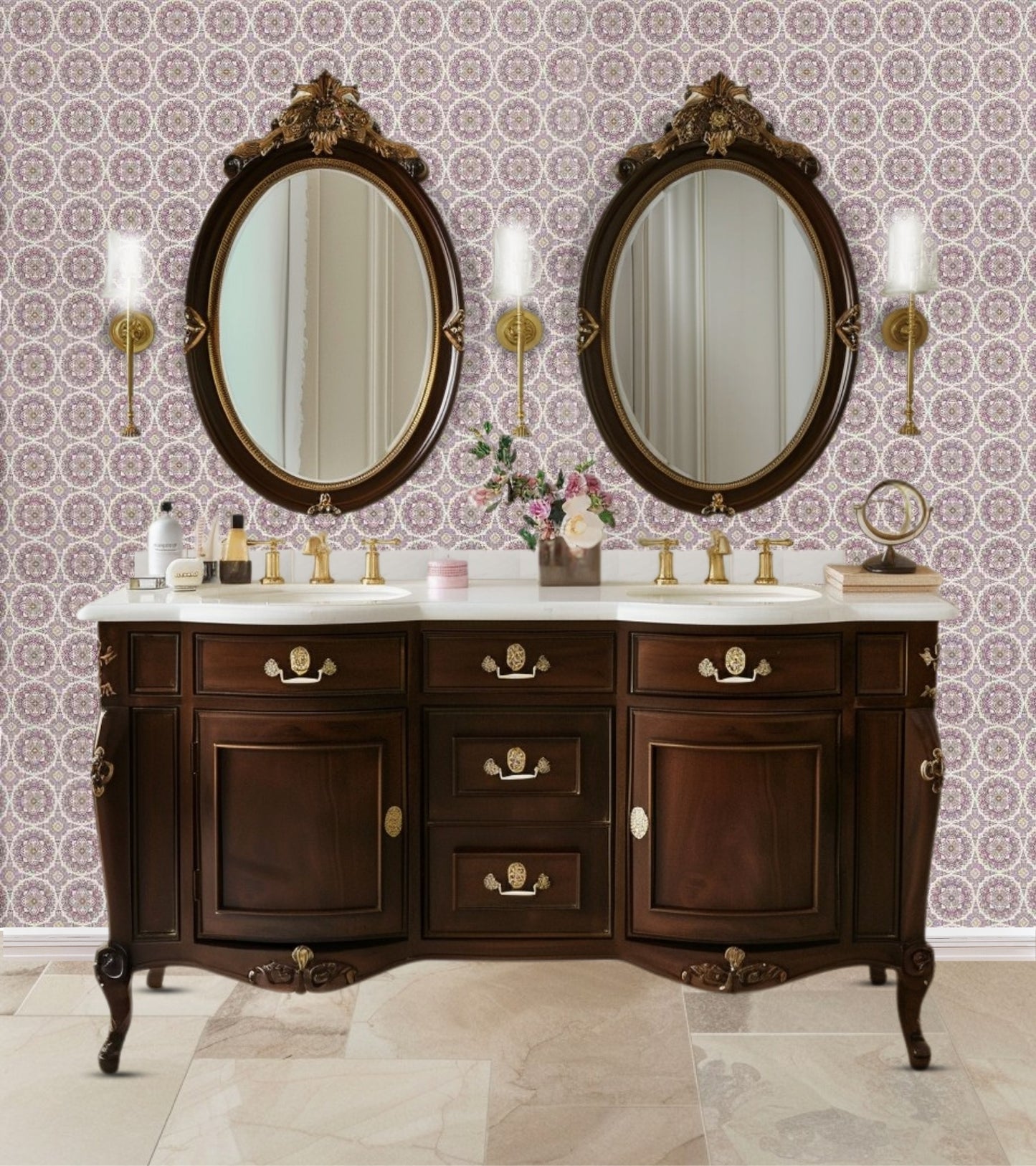 Flamenco Violet Circular Design Wallpaper 320732