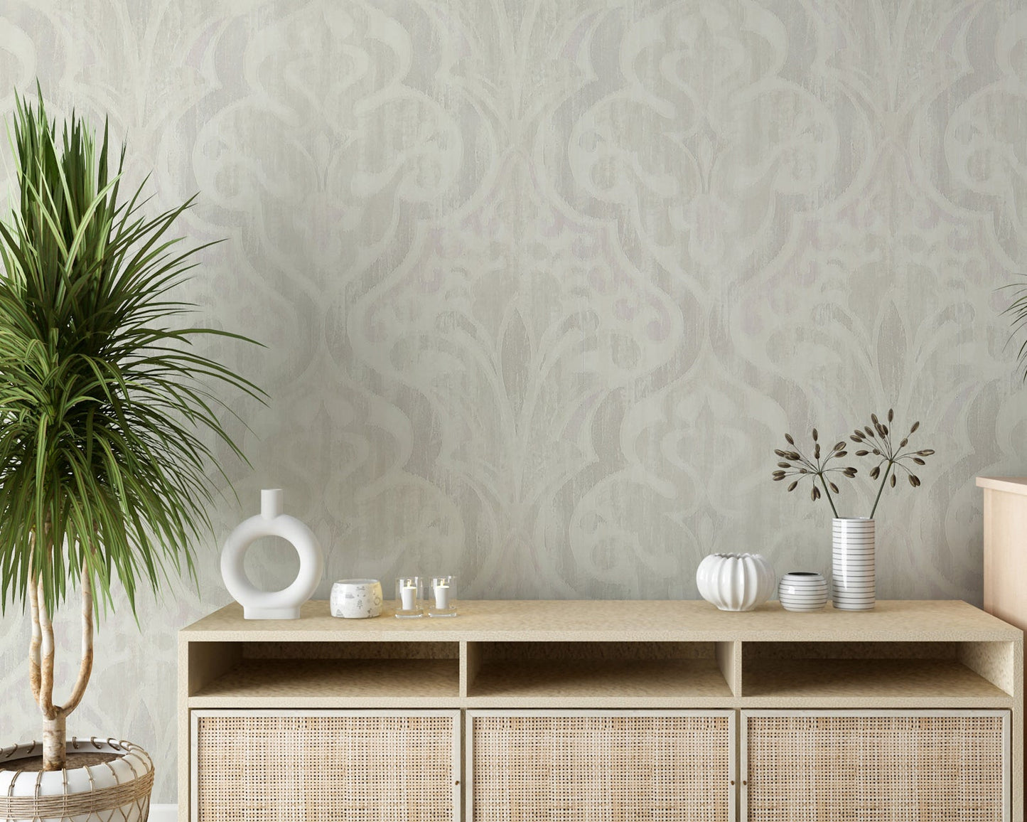 Flamenco Faded Brown Floral Design Wallpaper 320740