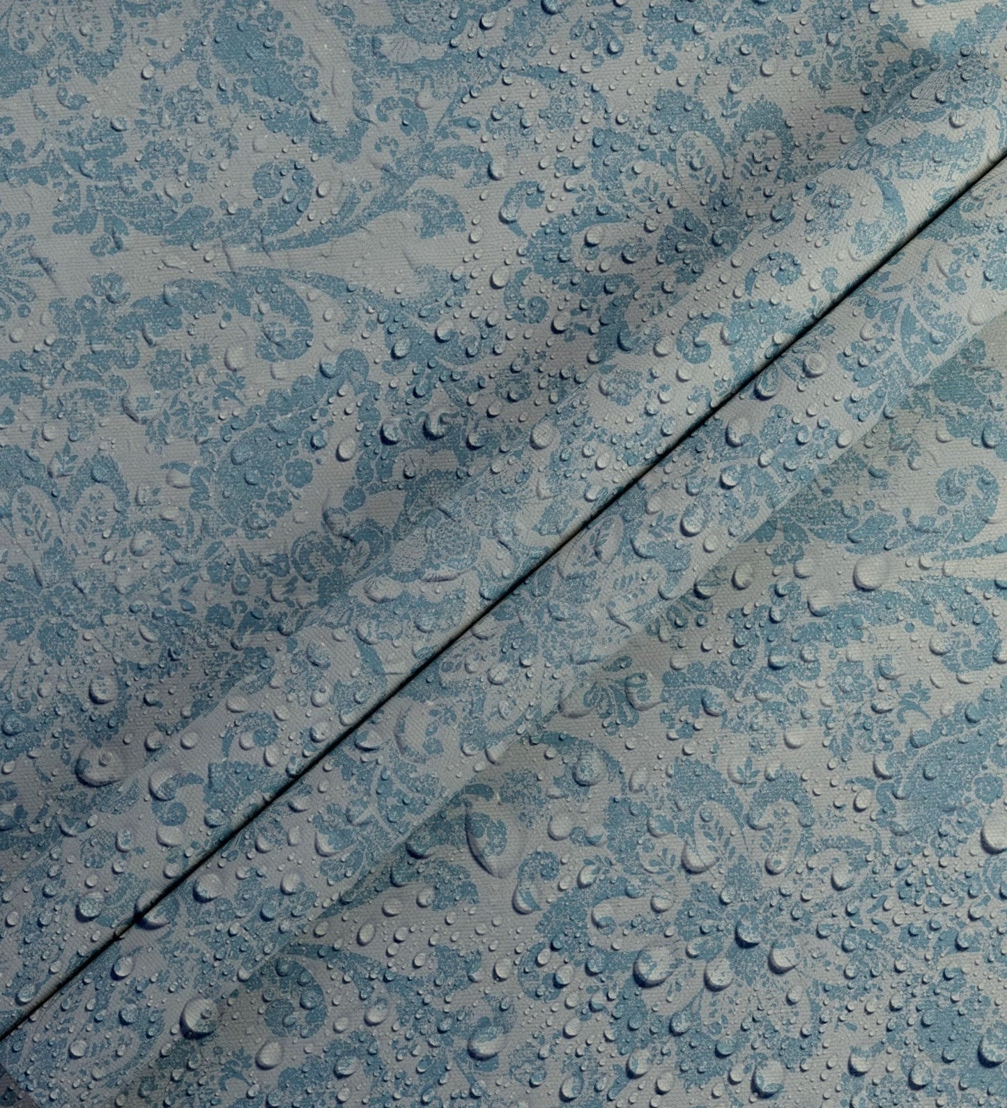 American Classic Cerulean Blue Baroque Wallpaper 330803