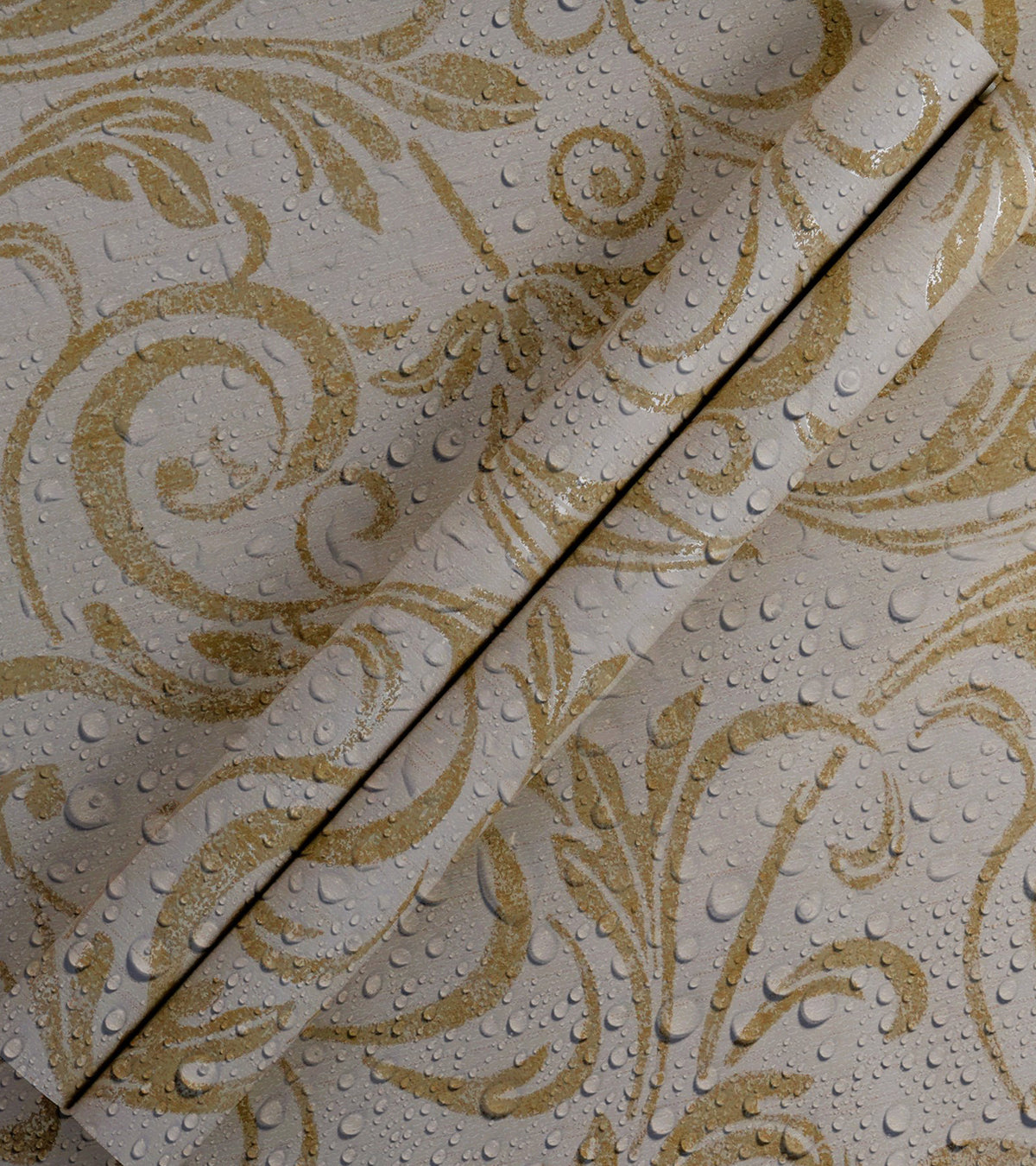 American Classic Off White Smudged Jacquard Wallpaper 330856