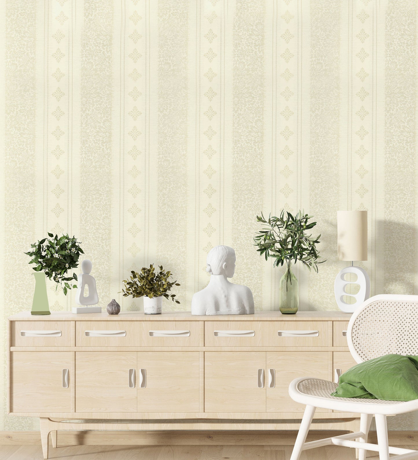 Lyndhurst Beige Baroque Design Wallpaper 331902