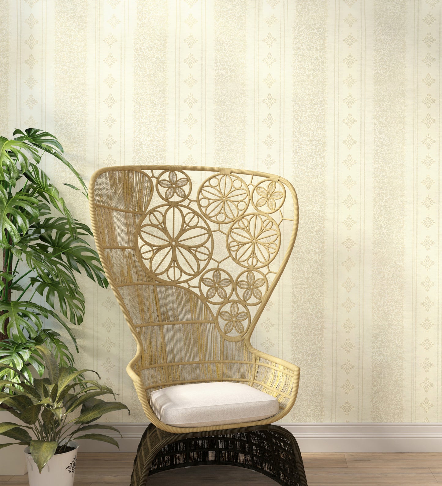 Lyndhurst Beige Baroque Design Wallpaper 331902