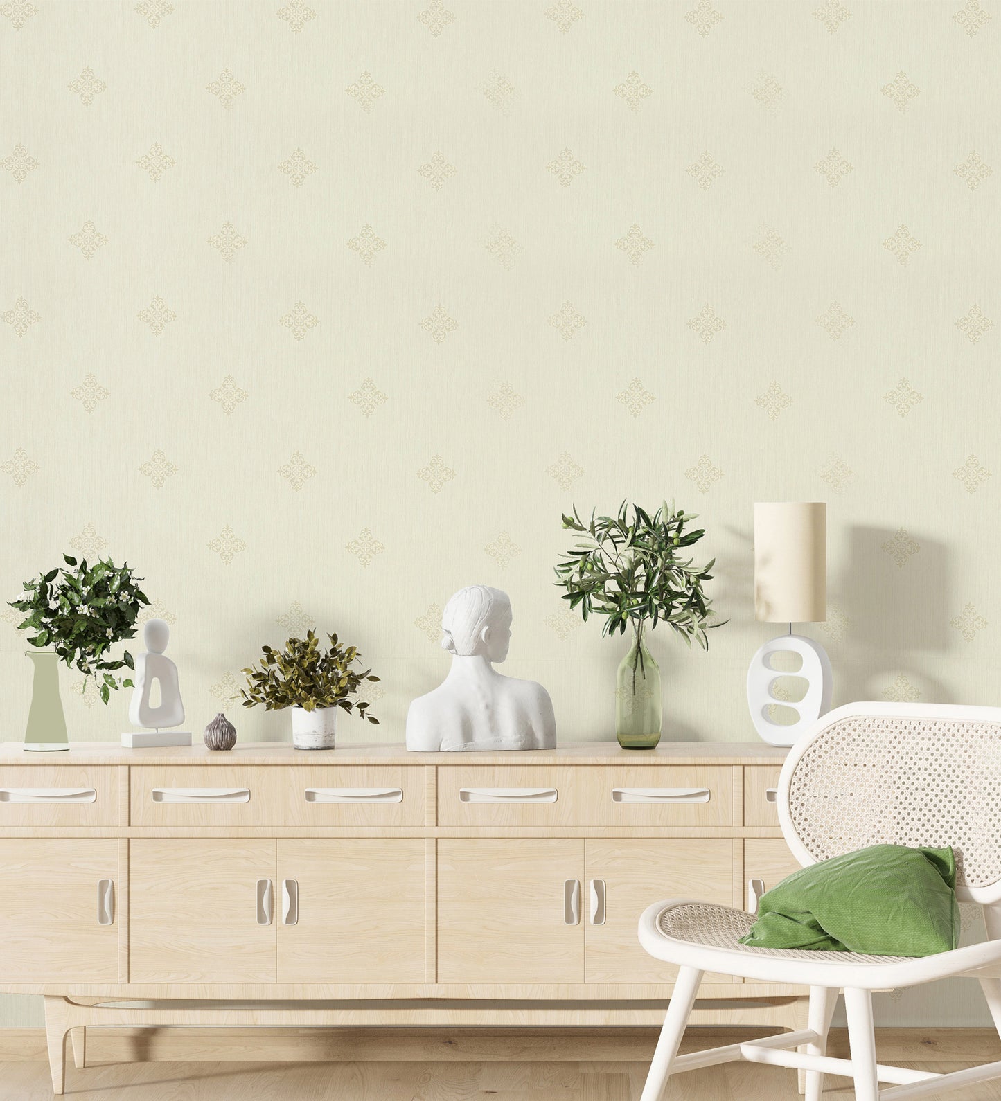 Lyndhurst Grey Baroque Motif Design Wallpaper 331907