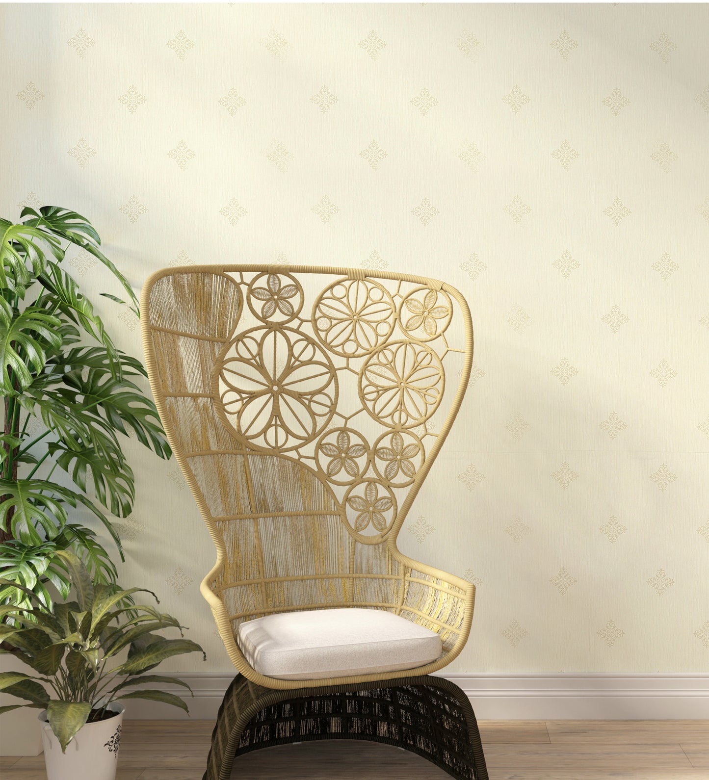 Lyndhurst Grey Baroque Motif Design Wallpaper 331907