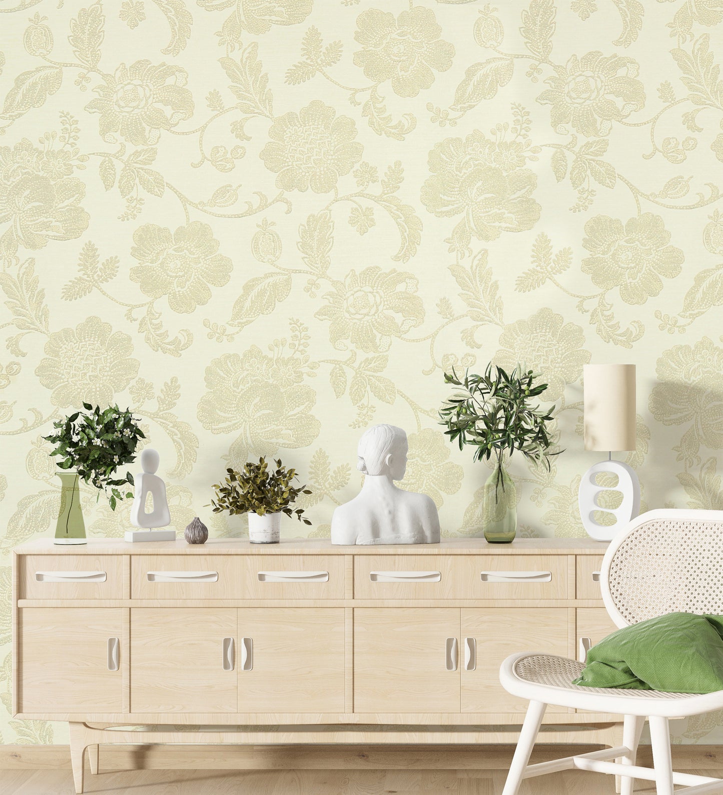 Lyndhurst Grey Floral Design Wallpaper 331951
