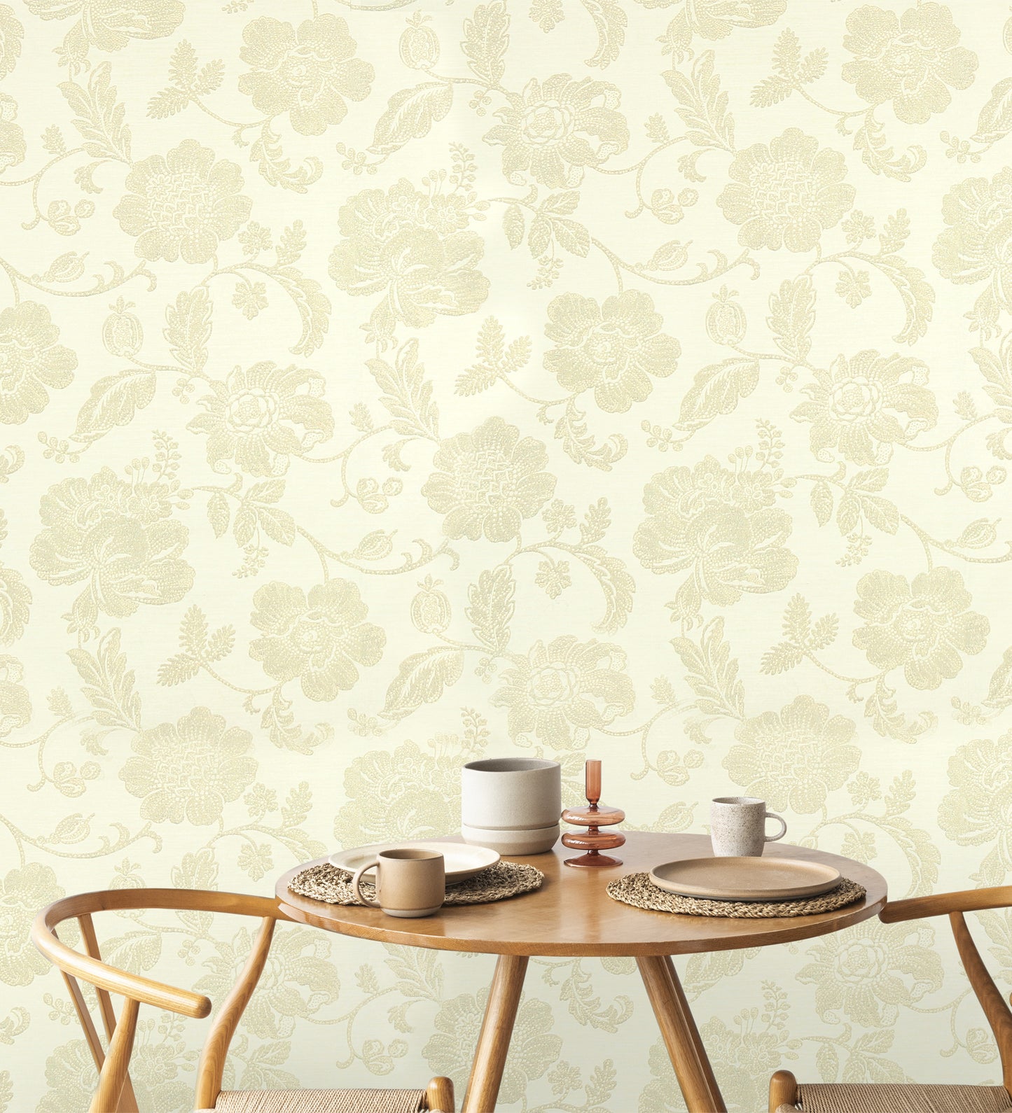 Lyndhurst Grey Floral Design Wallpaper 331951