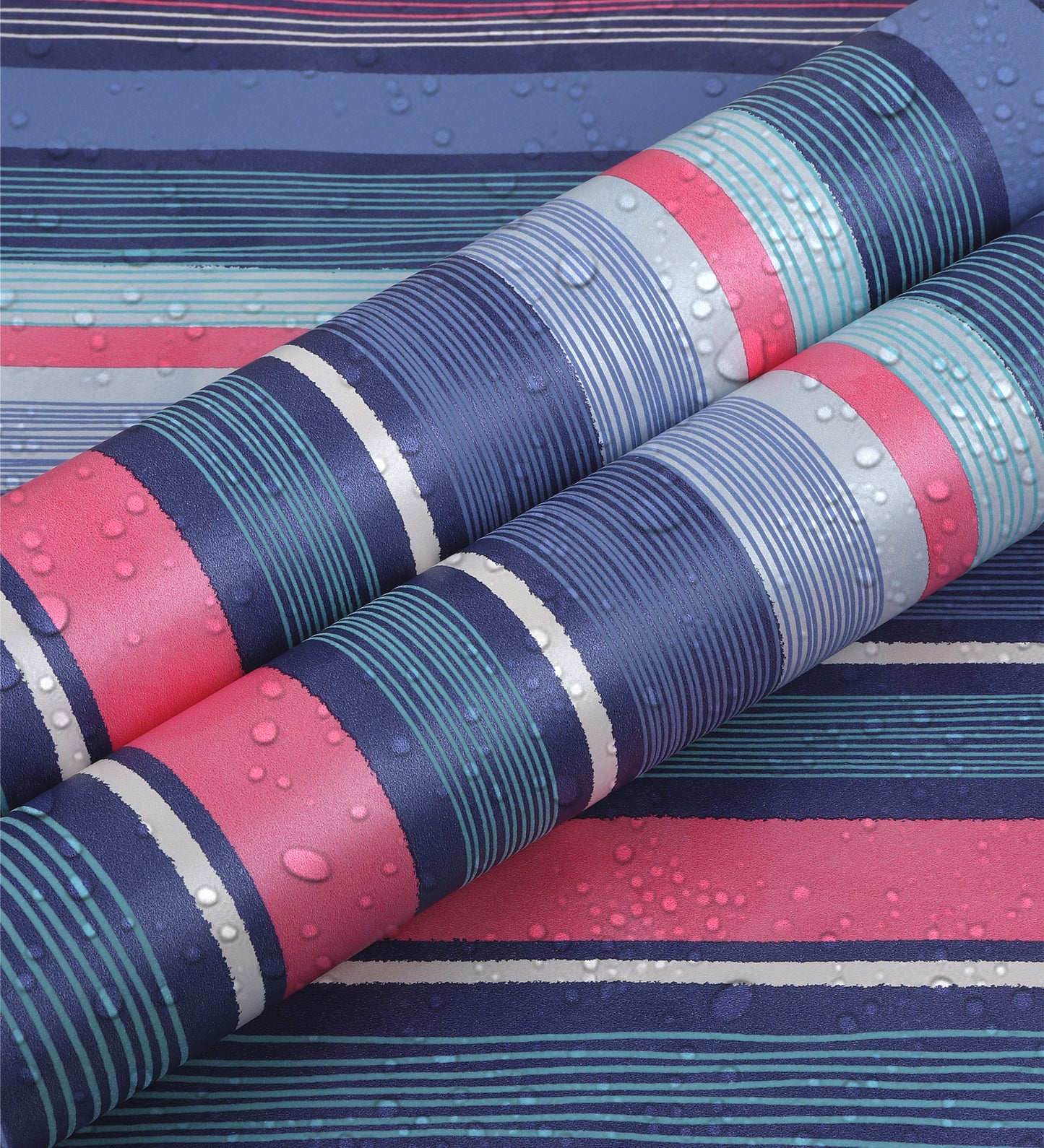 Raval Blue, Pink & White Striped Design Wallpaper 341512