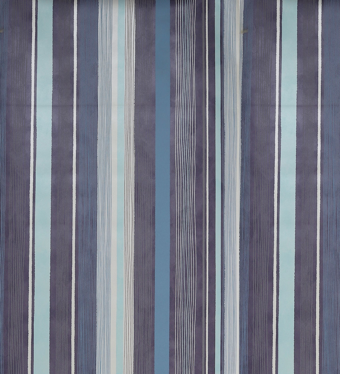 Raval White, Sky Blue & Brown Striped Design Wallpaper 341513