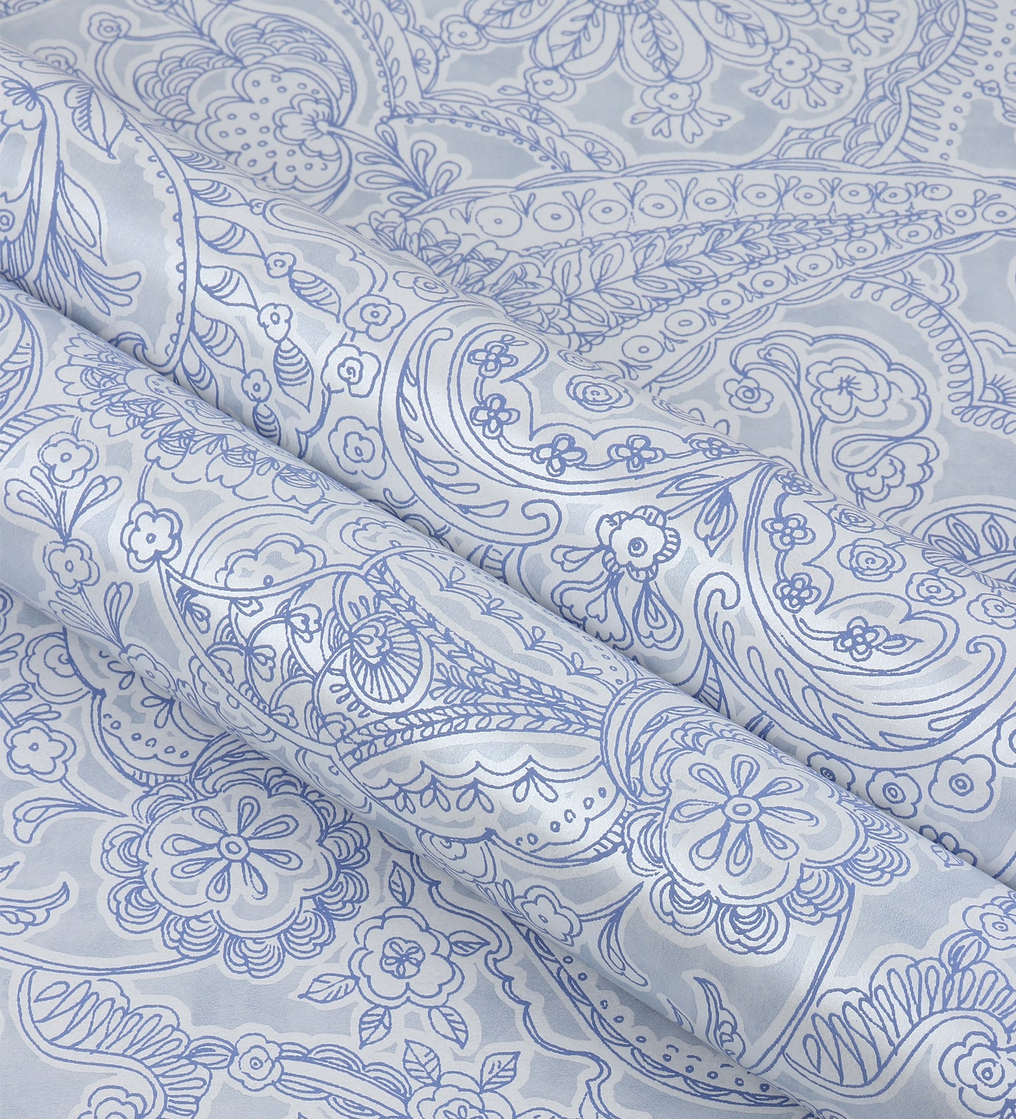 Raval Faded Blue Sketched Floral Design Wallpaper 341525