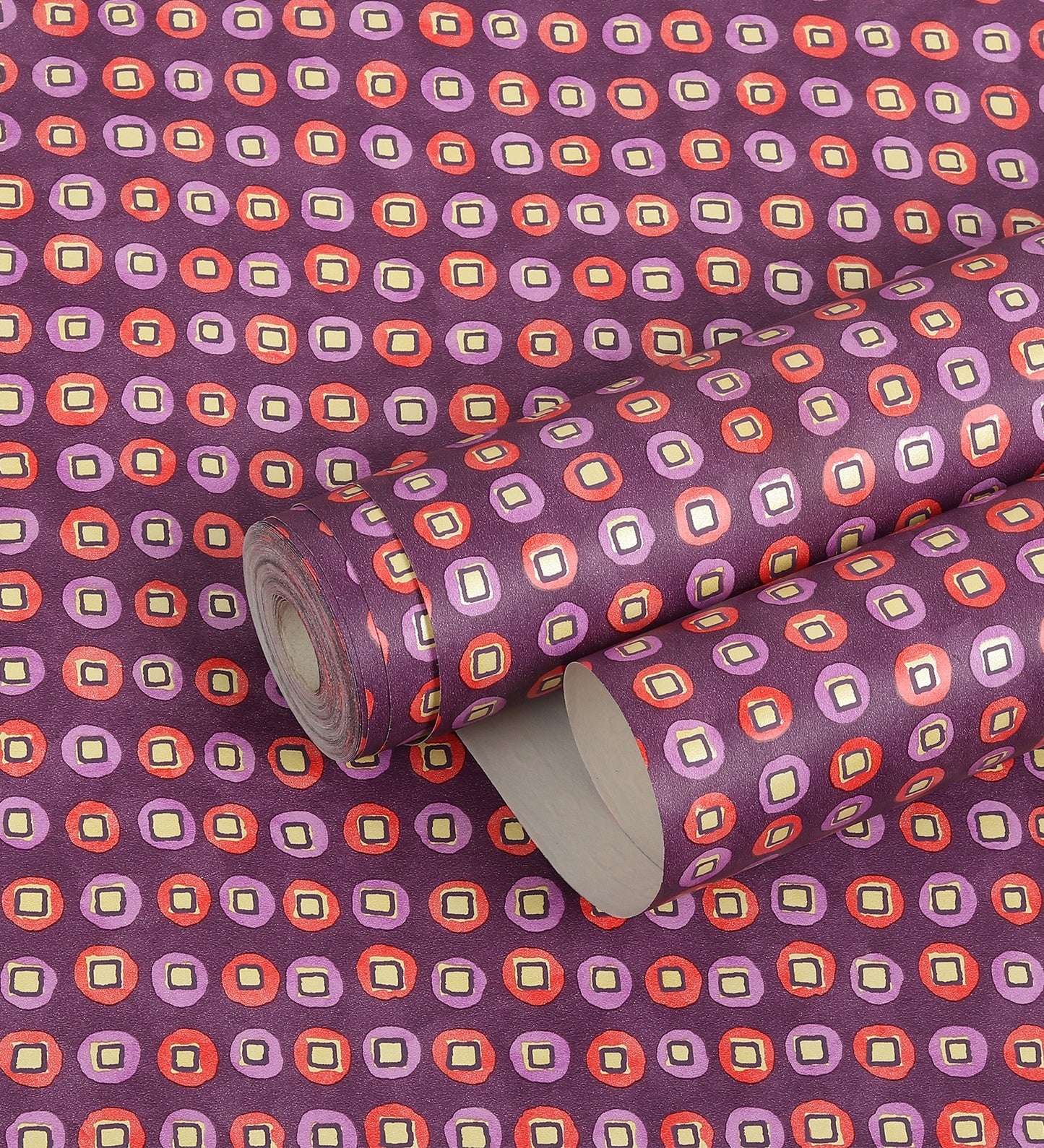 Raval Red & Purple Classic Dotted Circle Design Wallpaper 341541