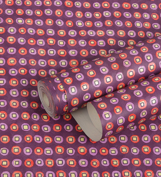 Raval Red & Purple Classic Dotted Circle Design Wallpaper 341541