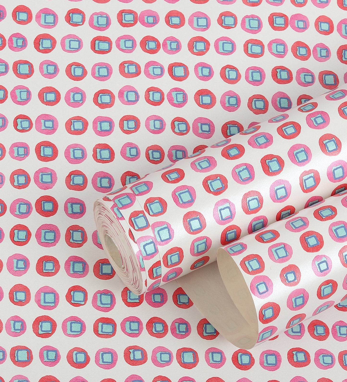 Raval Red & Pink Classic Dotted Circle Design Wallpaper 341542