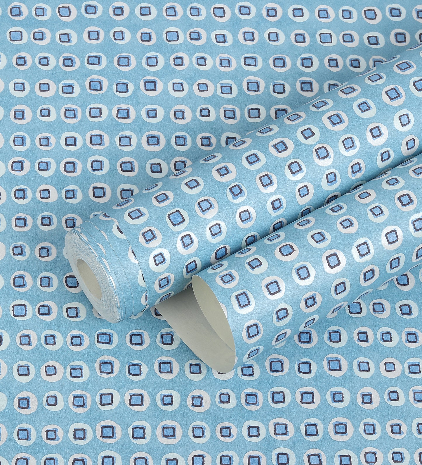 Raval Blue Classic Dotted Circle Design Wallpaper 341543