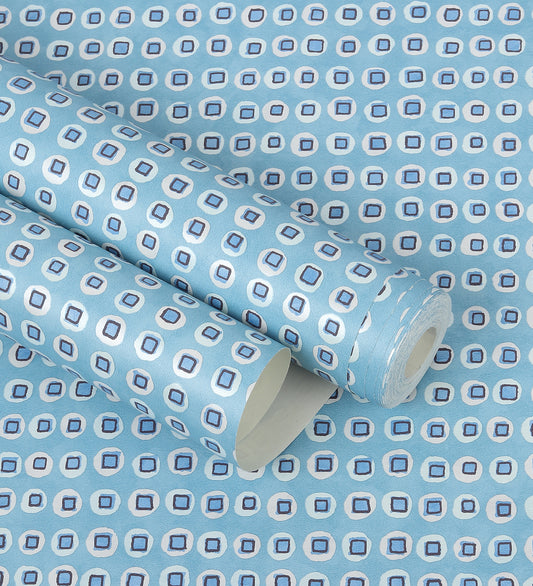 Raval Blue Classic Dotted Circle Design Wallpaper 341543