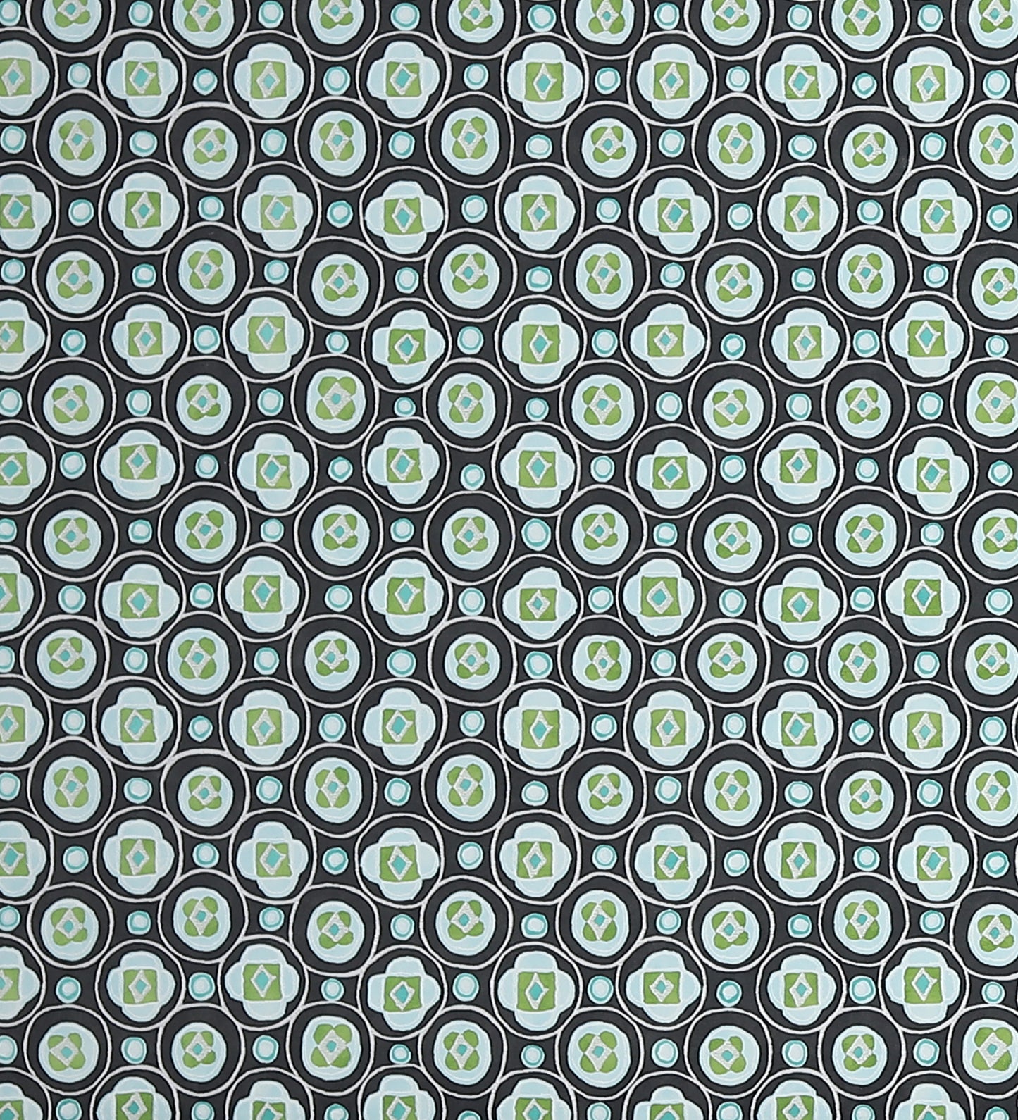 Raval Green & White Classic Dotted Circle Design Wallpaper 341550