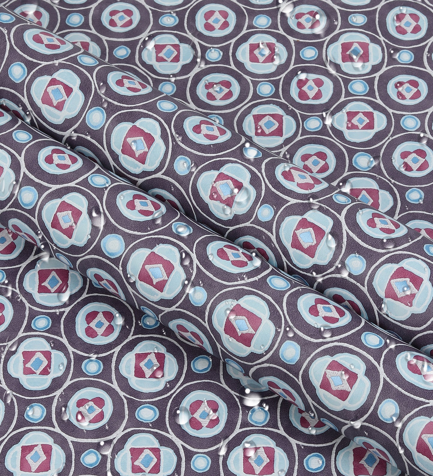 Raval Light Brown & White Classic Dotted Circle Design Wallpaper 341553