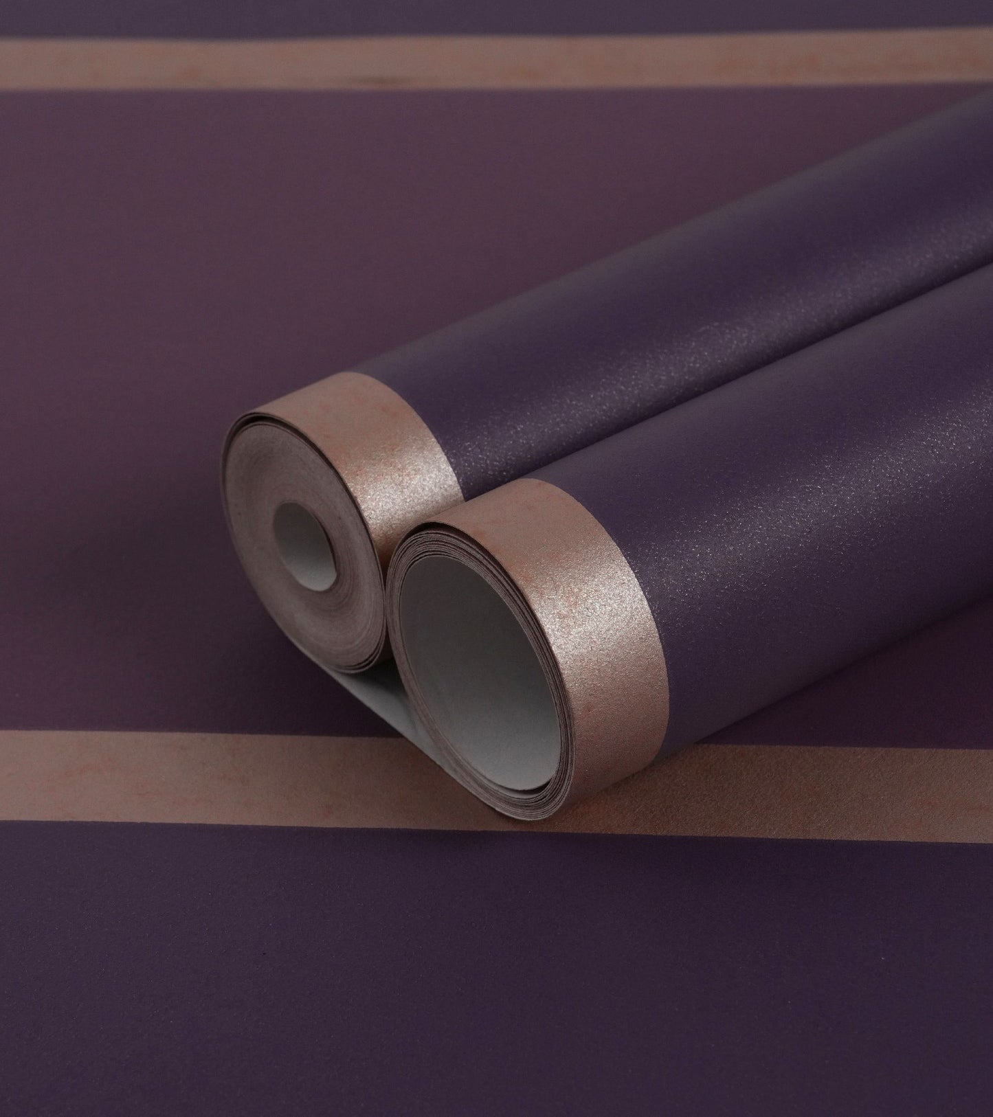 Gracia Plum and Cream Striped Wallpaper 301244