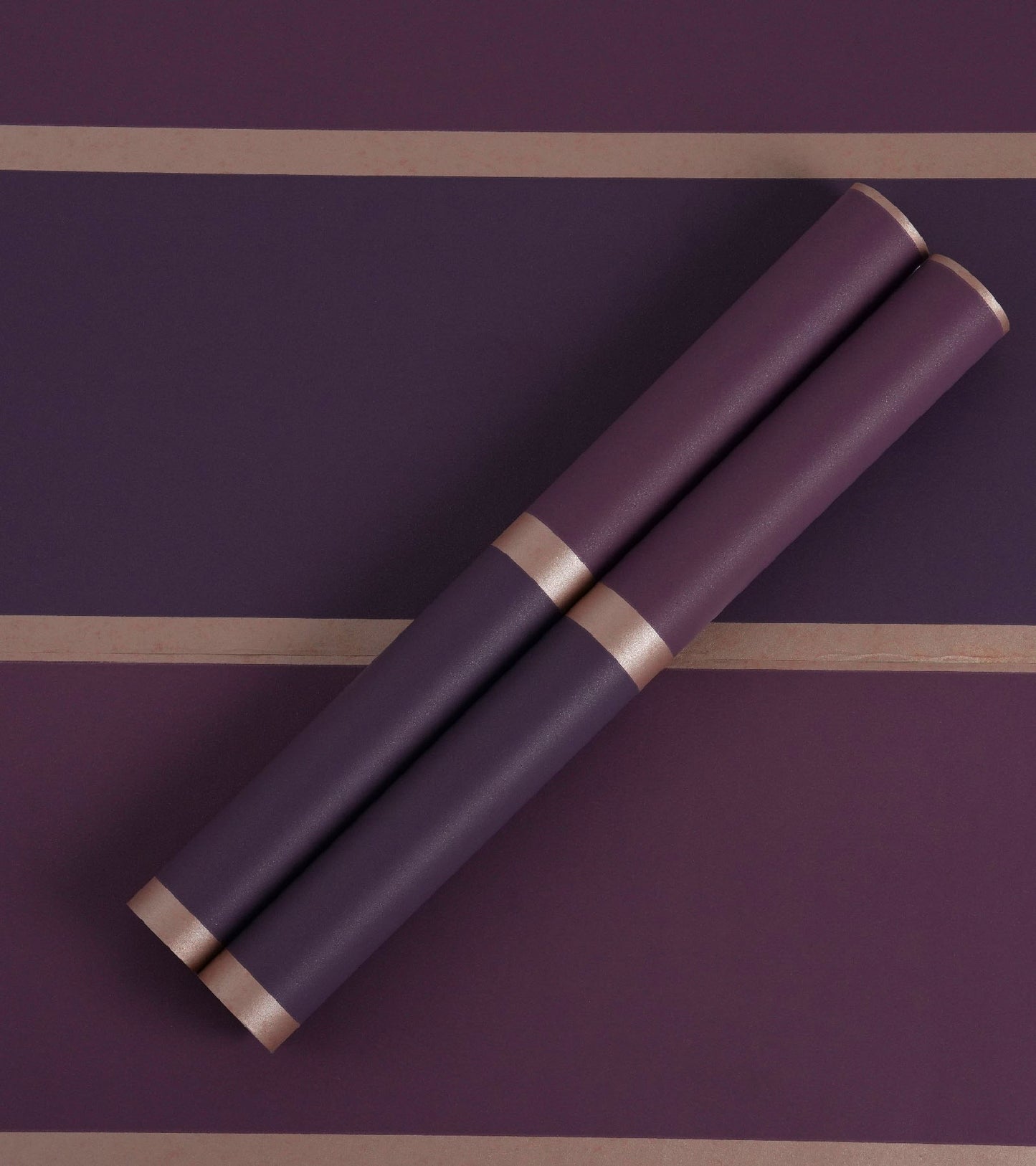 Gracia Plum and Cream Striped Wallpaper 301244