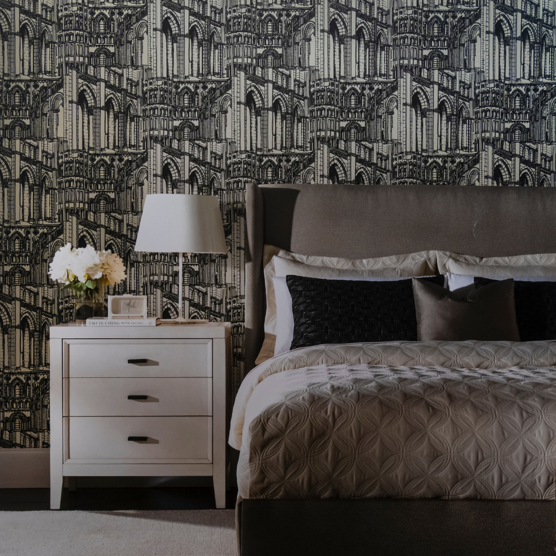 American Classic Black and White Contemporary Wallpaper 330825