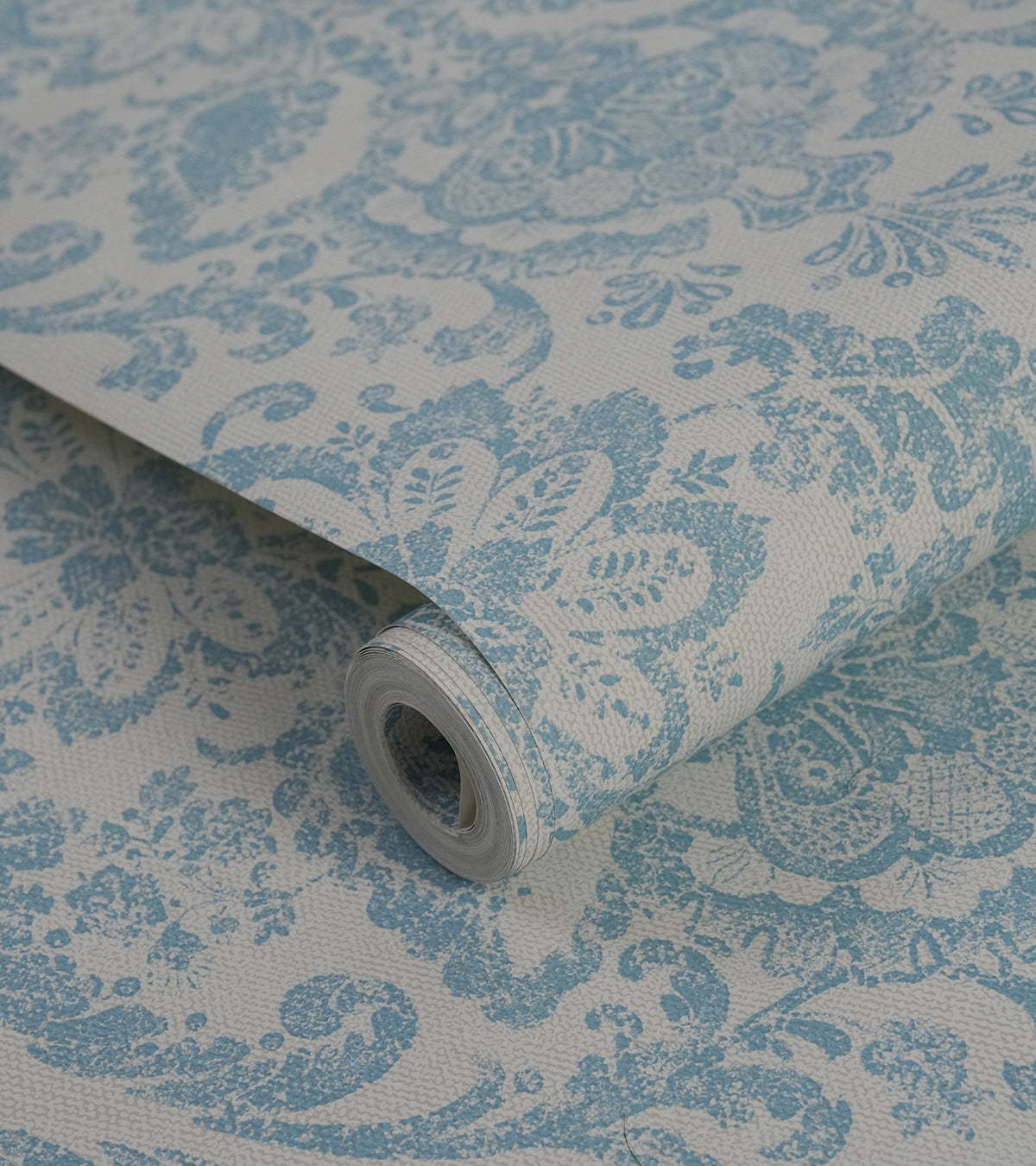 American Classic Cerulean Blue Baroque Wallpaper 330803
