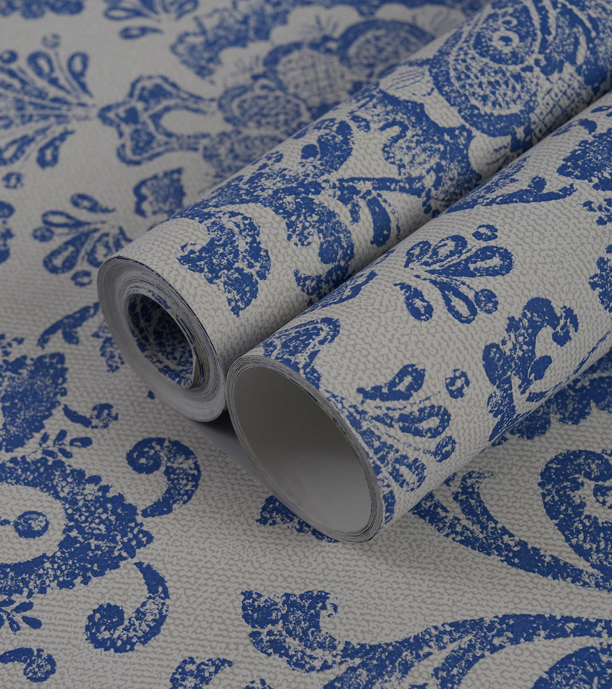 American Classic Azure Blue Baroque Wallpaper 330805