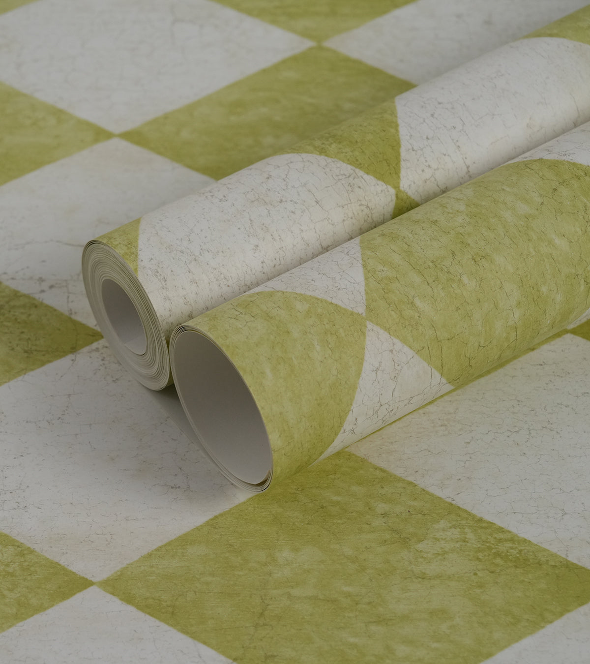 American Classic Green and White Harlequin Wallpaper 330837