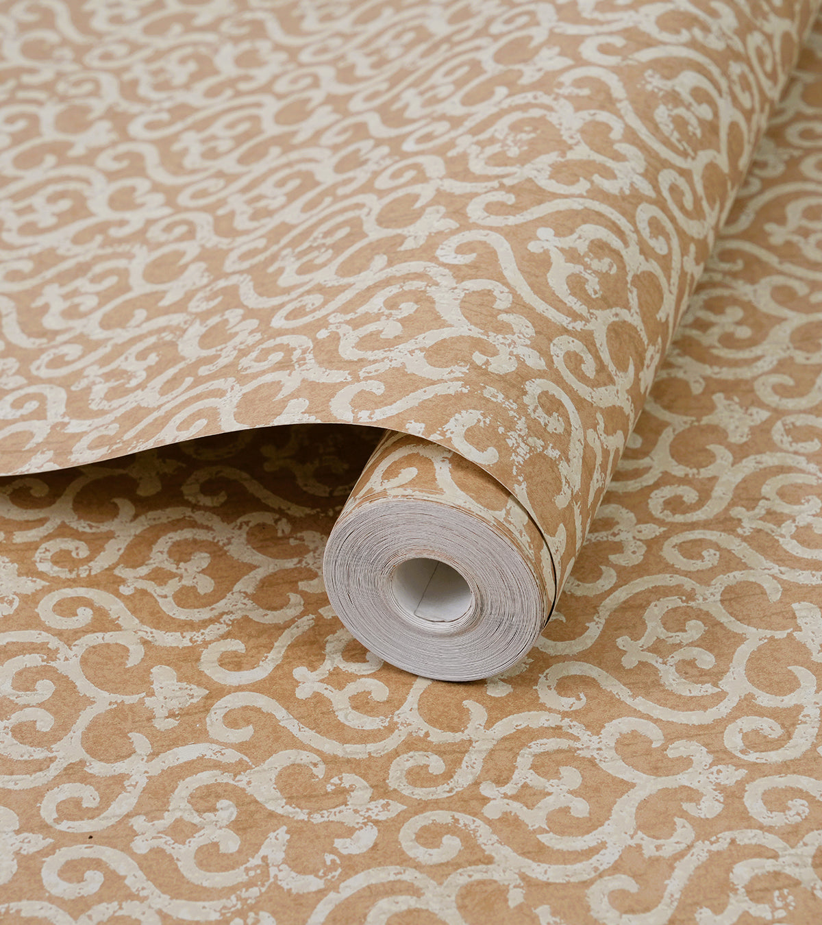 American Archive Rugged Brown Scroll Wallpaper 331754