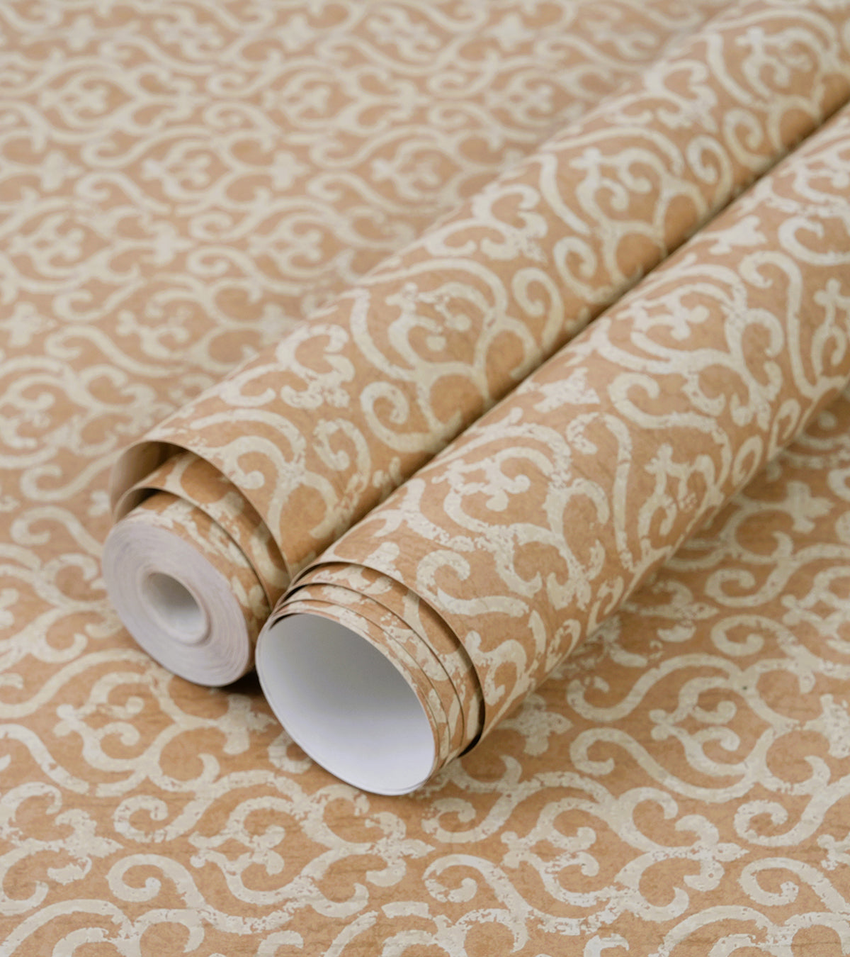 American Archive Rugged Brown Scroll Wallpaper 331754