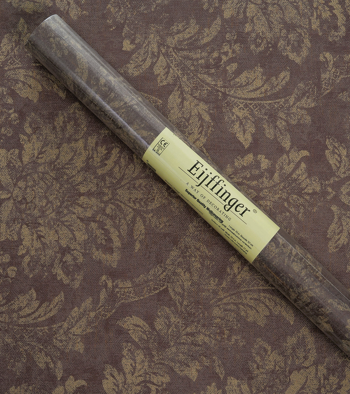 American Classic Wine Yellow Smudged Jacquard Wallpaper 330857