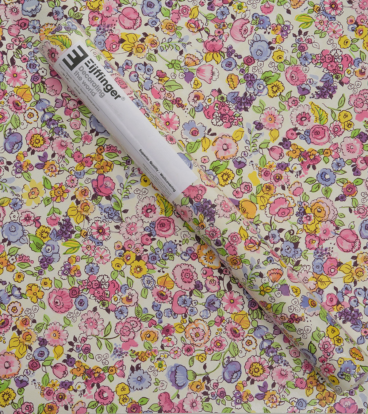 Raval Cherry Red, Yellow & Violet Floral Design Wallpaper 341531