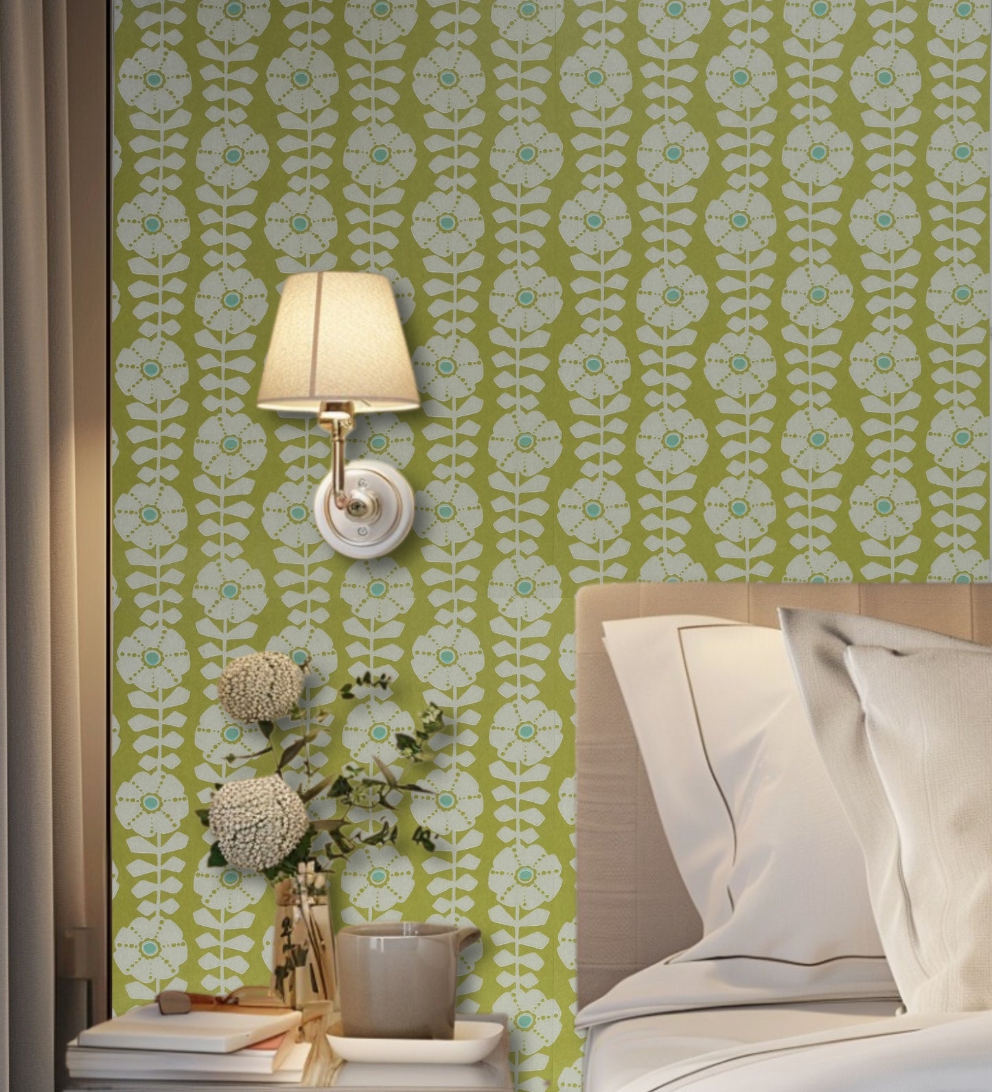 Flamenco Beige Floral Design Wallpaper 320716