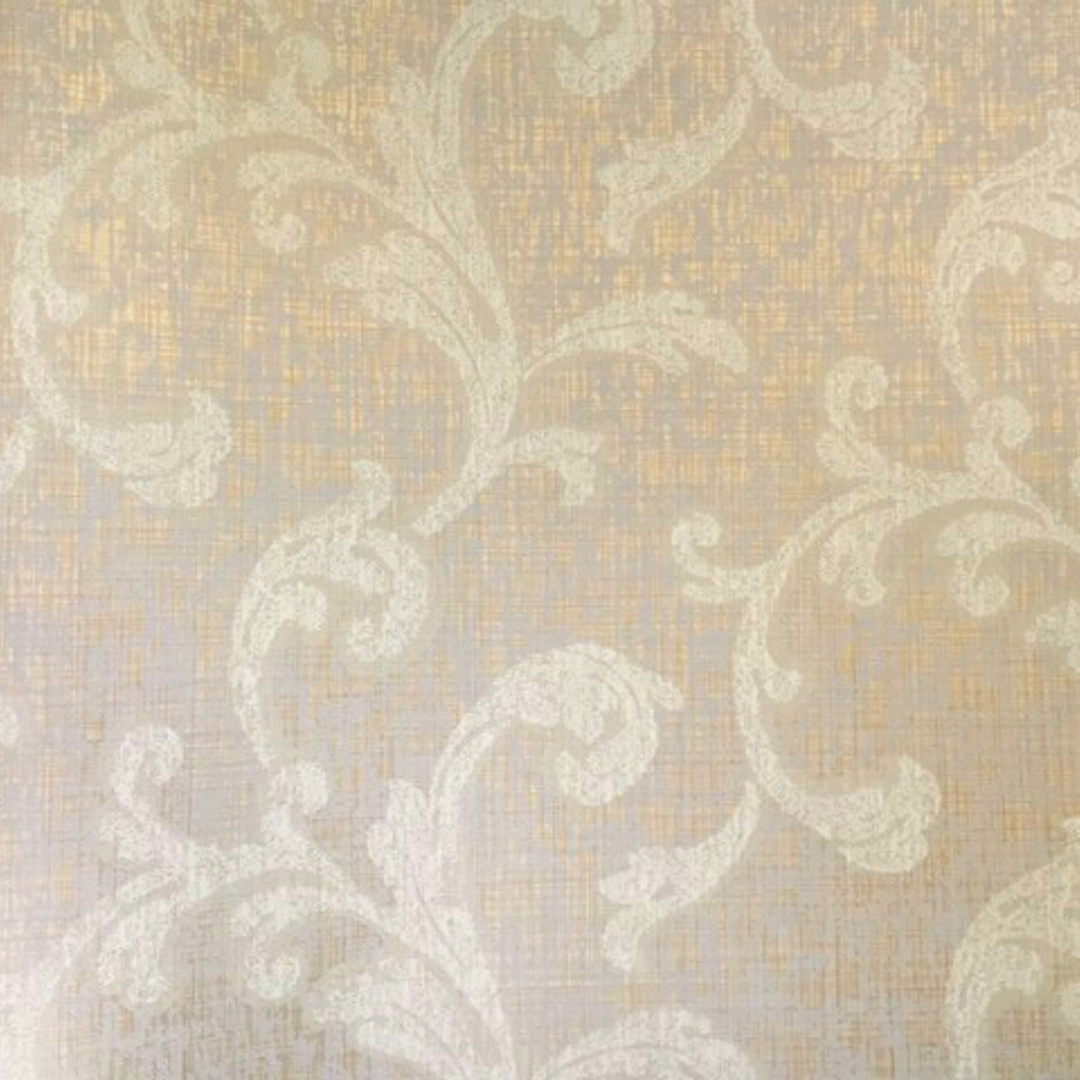 American Archive Ridged Silver Floral Damask Wallpaper 331730