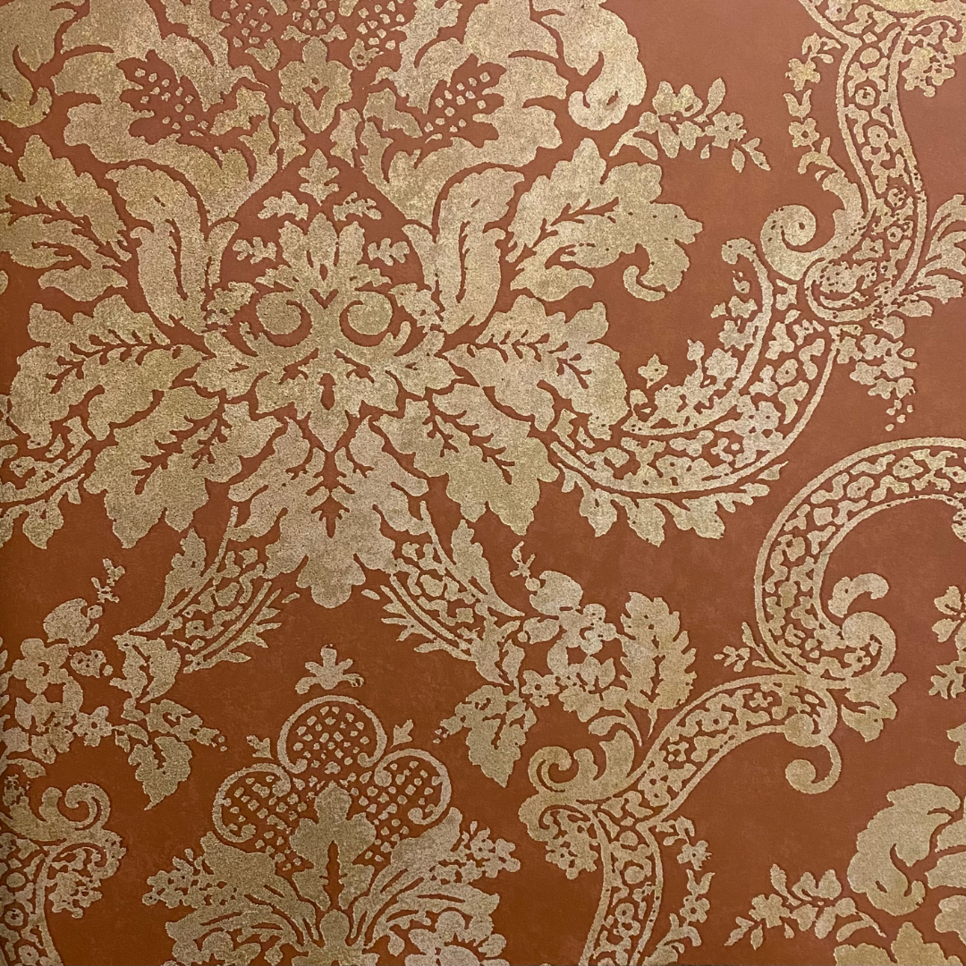 Lyndhurst Light Brown Baroque Motif Design Wallpaper 331924