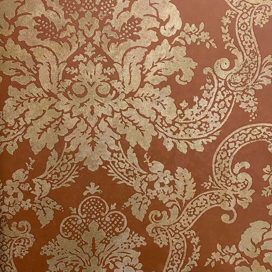 Lyndhurst Light Brown Baroque Motif Design Wallpaper 331924