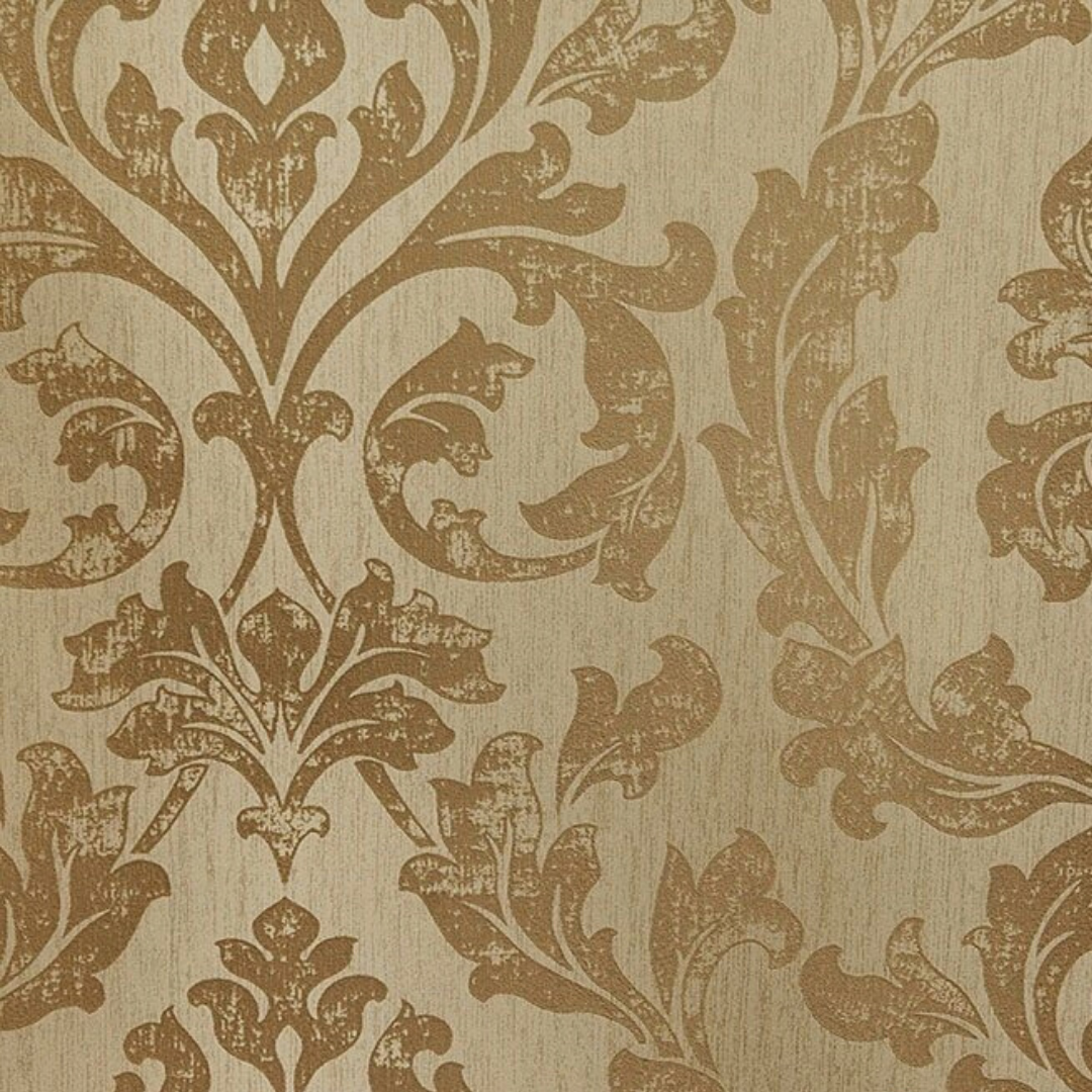 American Archive Polished Gold Damask Wallpaper 331746