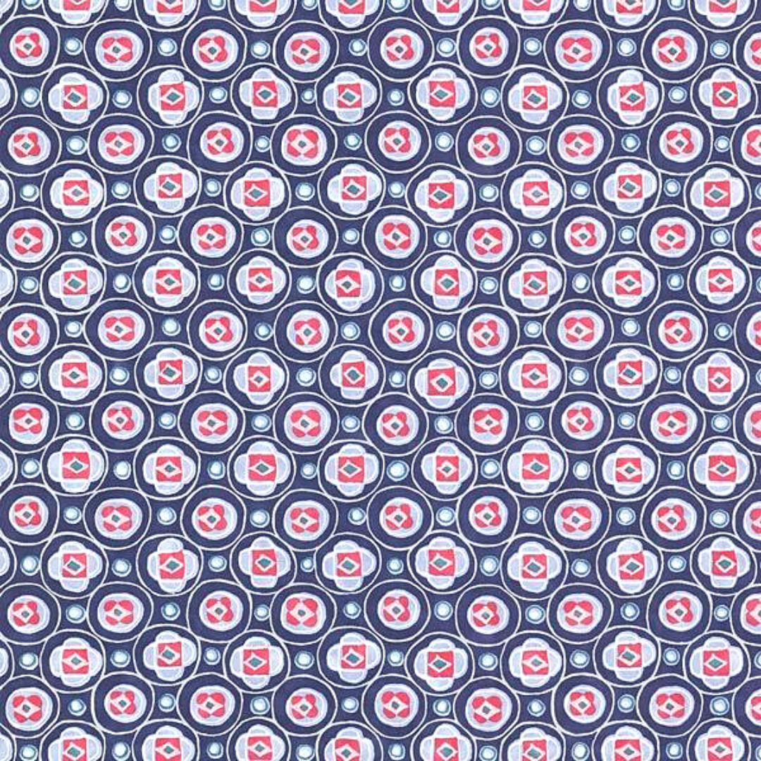 Raval Cherry Red & Blue Classic Dotted Circle Design Wallpaper 341552