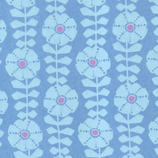 Flamenco Sky Blue Floral Design Wallpaper 320715