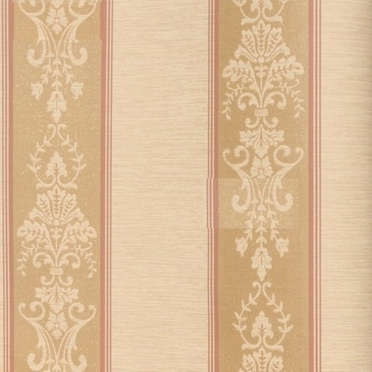 Lyndhurst Faded Beige Striped  Alternate Baroque Design Wallpaper 331961