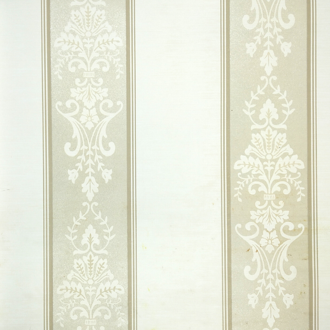 Lyndhurst Faded Grey Striped Alternate Baroque Design Wallpaper 331963